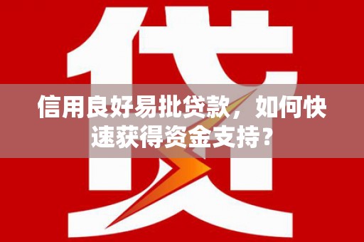 昭阳信用良好易批贷款，如何快速获得资金支持？