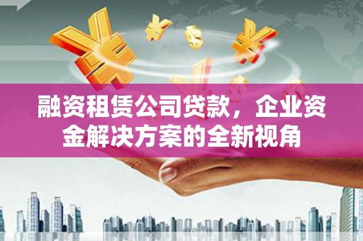 昭阳融资租赁公司贷款，企业资金解决方案的全新视角