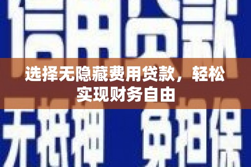 昭阳选择无隐藏费用贷款，轻松实现财务自由