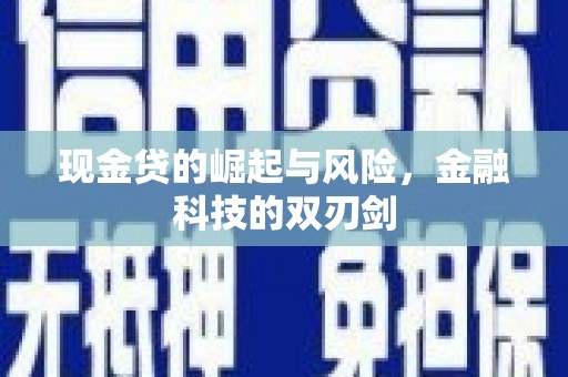 昭阳现金贷的崛起与风险，金融科技的双刃剑