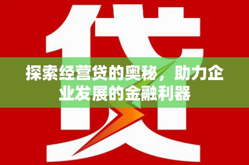 昭阳探索经营贷的奥秘，助力企业发展的金融利器