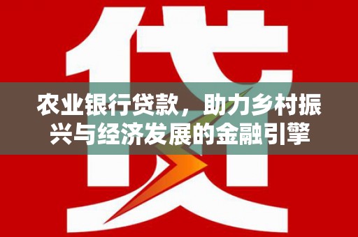 昭阳农业银行贷款，助力乡村振兴与经济发展的金融引擎