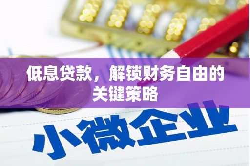 昭阳低息贷款，解锁财务自由的关键策略