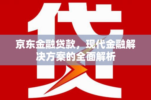 昭阳京东金融贷款，现代金融解决方案的全面解析