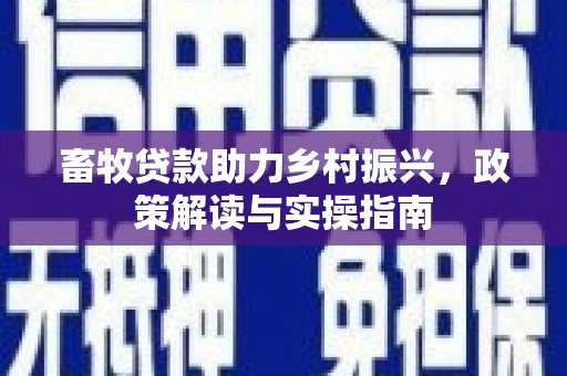昭阳畜牧贷款助力乡村振兴，政策解读与实操指南